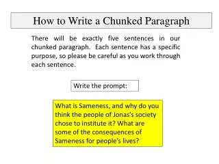 How to Write a Chunked Paragraph
