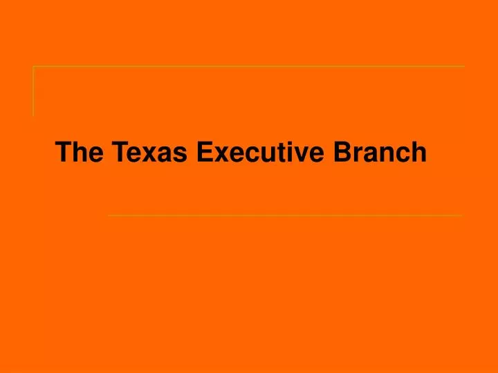 the texas executive branch