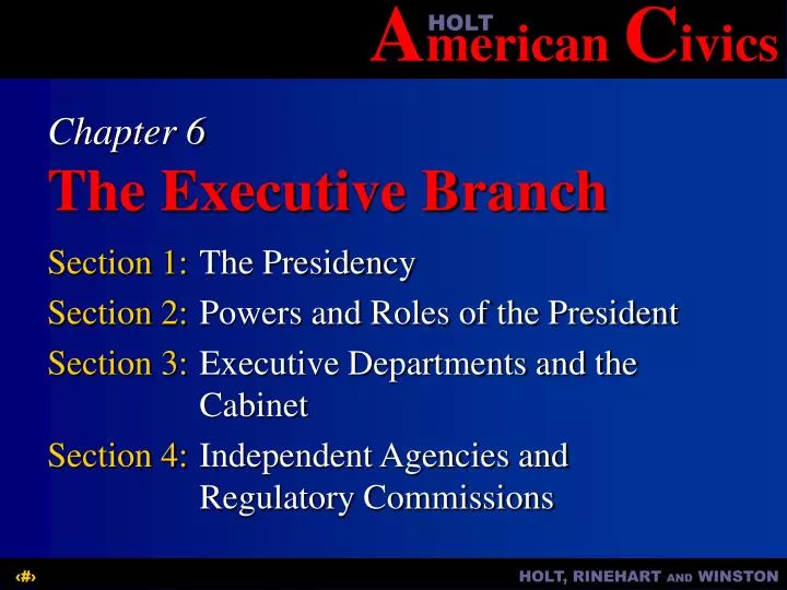 chapter 6 the executive branch