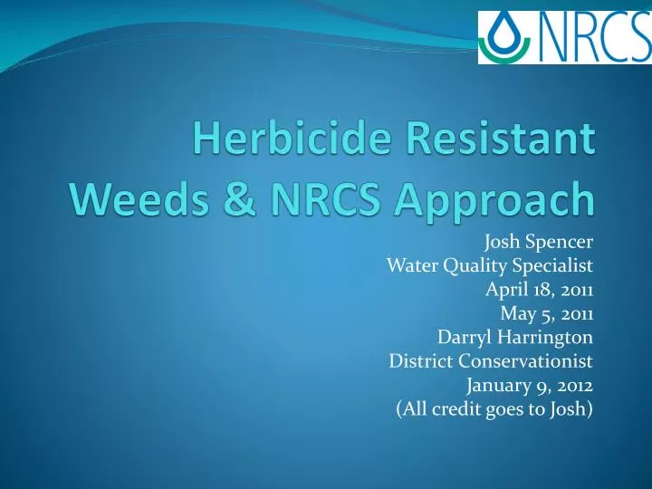 herbicide resistant weeds nrcs approach