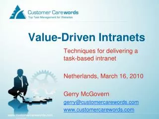 Value-Driven Intranets