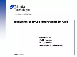 Transition of IFAST Secretariat to ATIS
