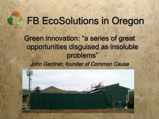 FB EcoSolutions in Oregon