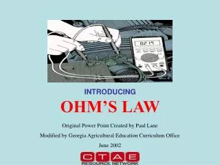 INTRODUCING OHM’S LAW
