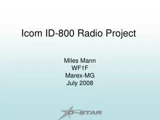Icom ID-800 Radio Project