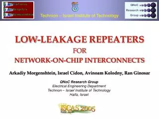 LOW-LEAKAGE REPEATERS FOR NETWORK-ON-CHIP INTERCONNECTS