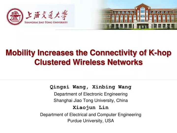 mobility increases the connectivity of k hop clustered wireless networks
