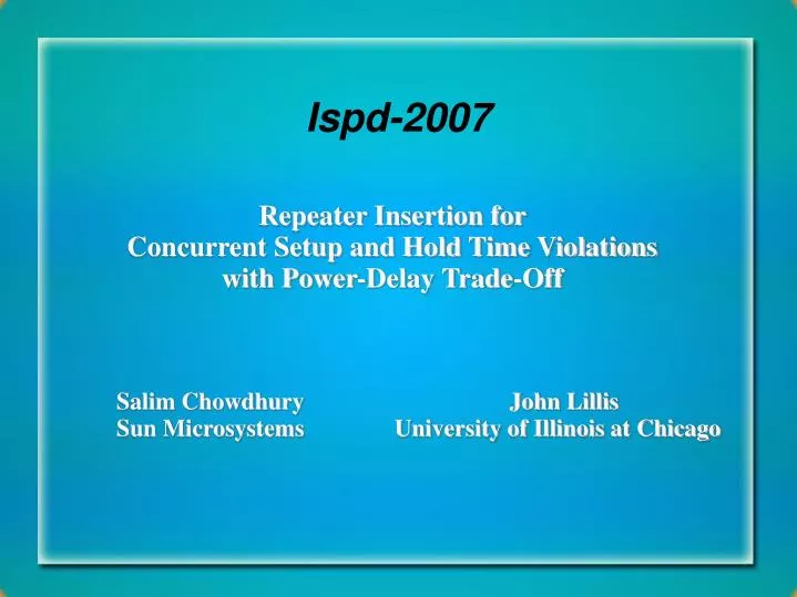 ispd 2007