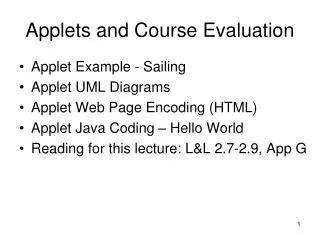 Applets and Course Evaluation
