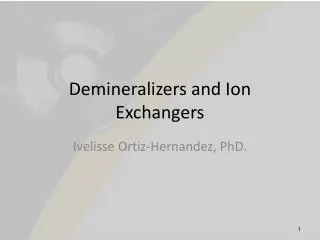 Demineralizers and Ion Exchangers