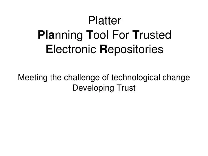 meeting the challenge of technological change developing trust