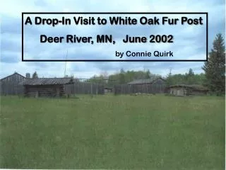 A Drop-In Visit to White Oak Fur Post Deer River, MN, June 2002 				by Connie Quirk