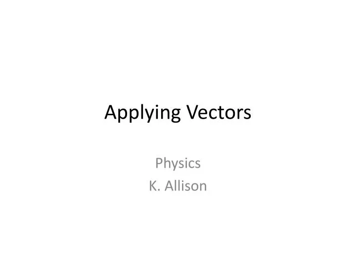 applying vectors