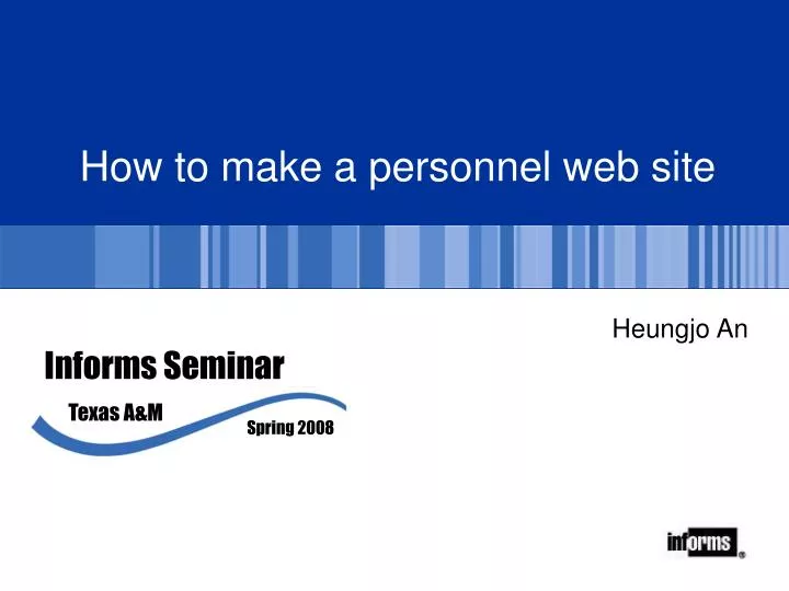 how to make a personnel web site