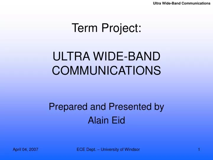 term project ultra wide band communications