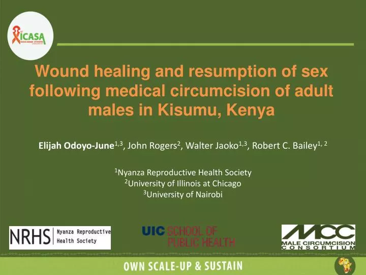 wound healing and resumption of sex following medical circumcision of adult males in kisumu kenya