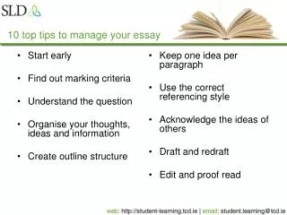 10 top tips to manage your essay
