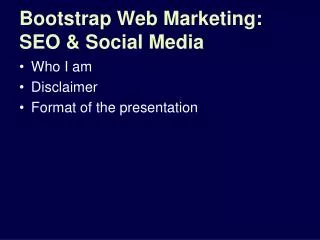 Bootstrap Web Marketing: SEO &amp; Social Media