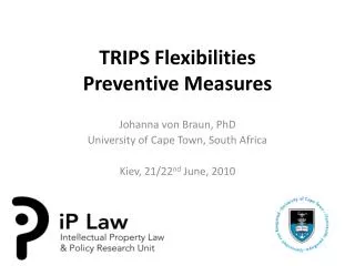 TRIPS Flexibilities Preventive Measures