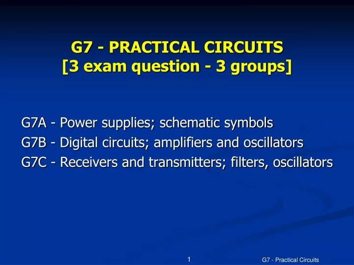 g7 practical circuits 3 exam question 3 groups