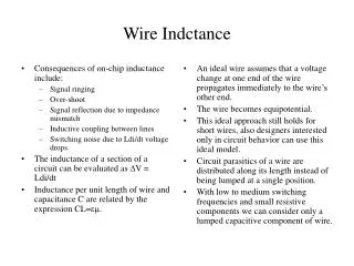 Wire Indctance
