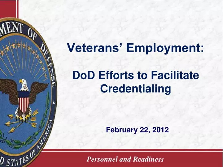 veterans employment dod efforts to facilitate credentialing