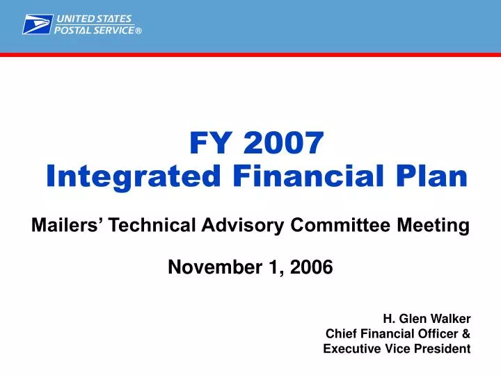 fy 2007 integrated financial plan