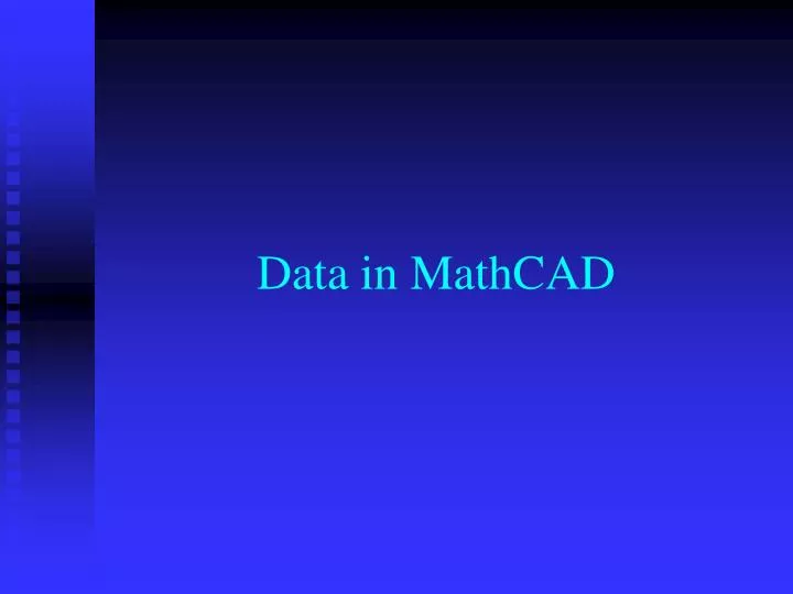 data in mathcad