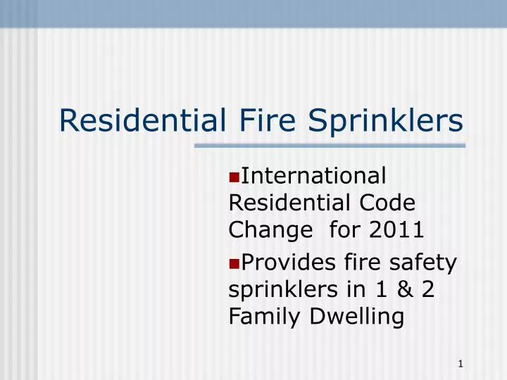 residential fire sprinklers