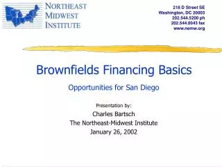 Brownfields Financing Basics