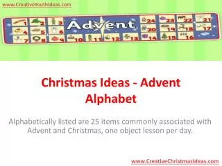 Christmas Ideas - Advent Alphabet