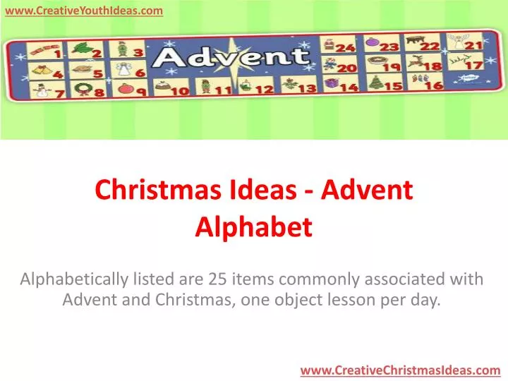 christmas ideas advent alphabet