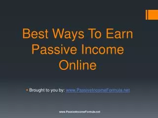 Best Ways To Earn Passive Income Online