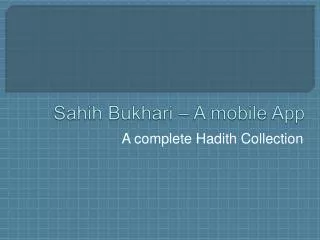 Sahih Bukhari - A Complete Hadith Application