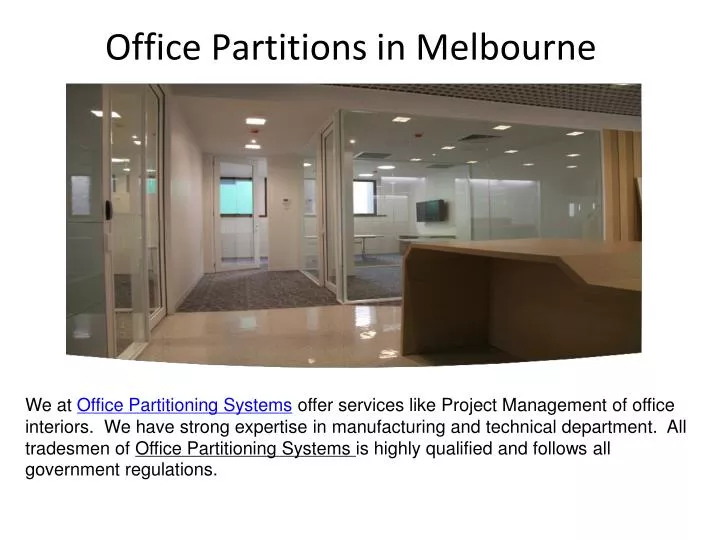 office partitions in melbourne