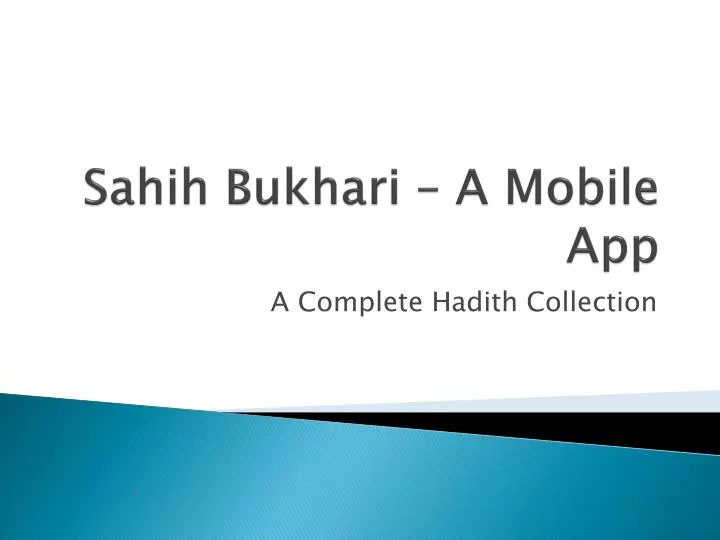 sahih bukhari a mobile app