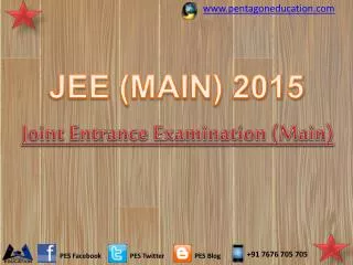 JEE (MAIN) 2015: Joint Entrance Examination Main 2015 Import