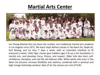 martial arts center for kids los angels
