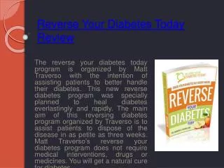 Reverse Your Diabetes Today Review