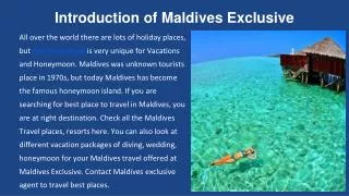 Maldives Travel and Holiday