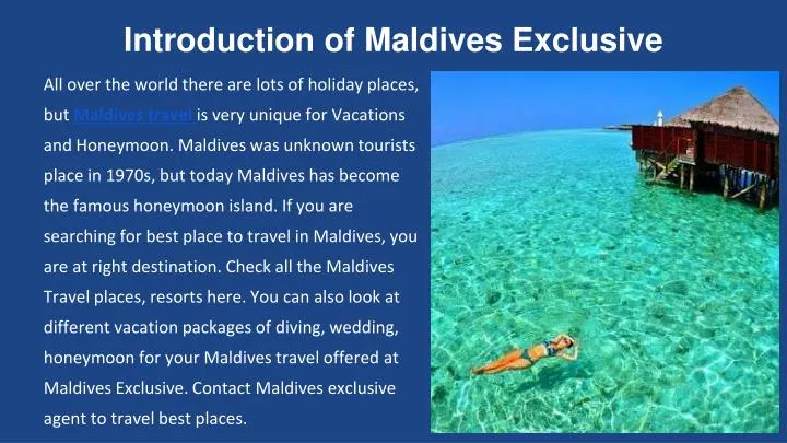 introduction of maldives exclusive