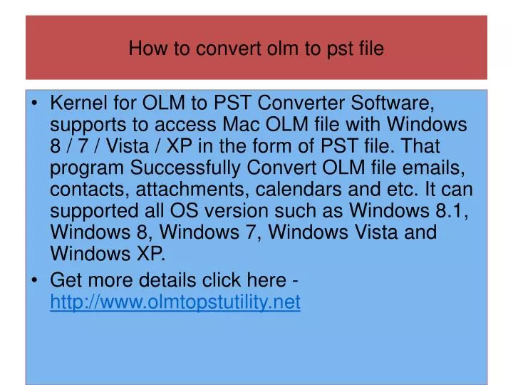 how to convert olm to pst file