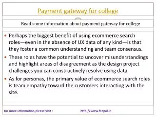 New update about payment gateway for college