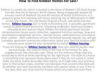 How To Find Killdeer Homes For Sale?