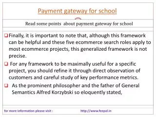 New update about payment gateway for school