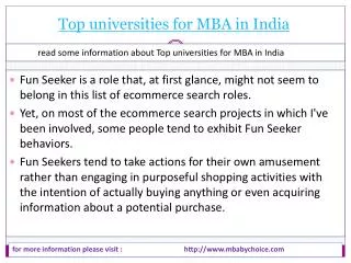 Top universities for MBA in India