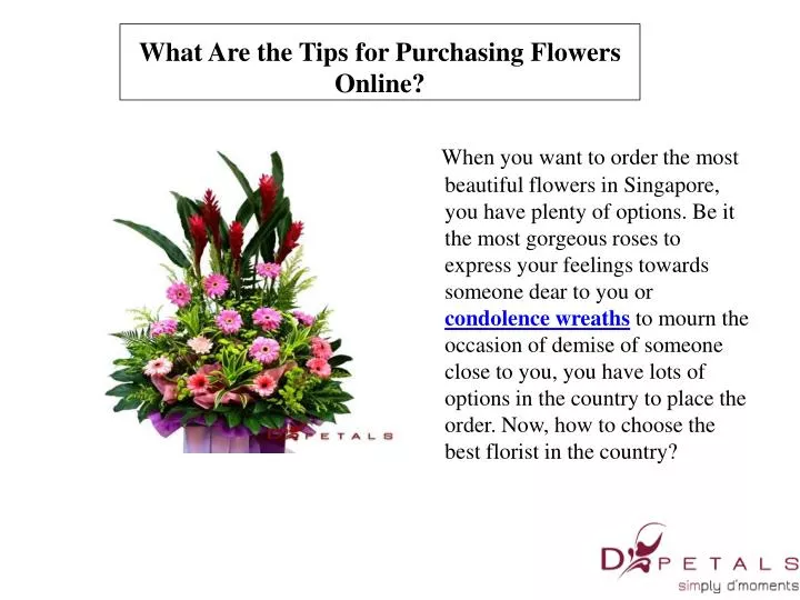 what are the tips for purchasing flowers online