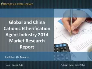 R&I: Global and China Cationic Etherification Agent Industry