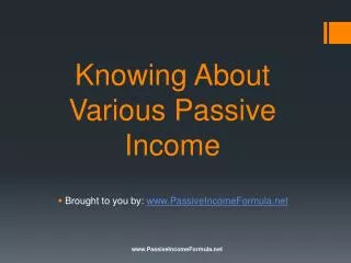 Knowing About Various Passive Income