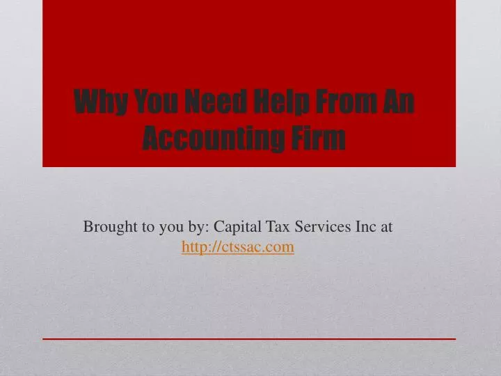 why you need help from an accounting firm